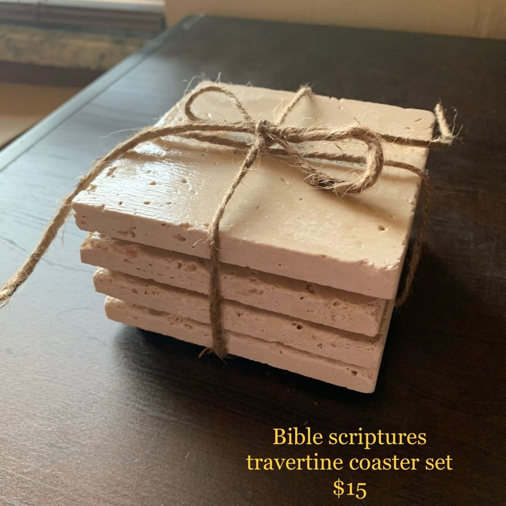 Travertine Coaster Set